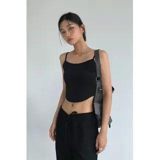 Plain Round-hem Cropped Camisole Top