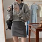 Long-sleeve Mini Dress / Zipped Jacket