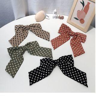 Polka Dot Ribbon Hair Clip