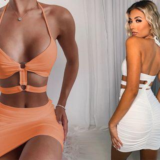 Halter Cutaway-panel Minidress