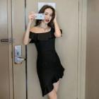 One-shoulder Ruffle Cocktail Dress