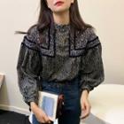 Sequined Balloon-sleeve Blouse