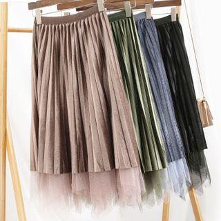Reversible Midi A-line Velvet Skirt / Set