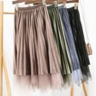 Reversible Midi A-line Velvet Skirt / Set