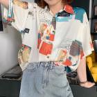 Short-sleeve Print Shirt Off-white - One Size