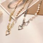 Freshwater Pearl Heart Alloy Necklace