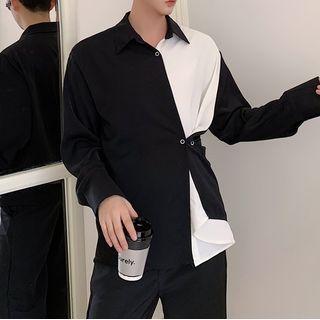 Two-tone Wrap Shirt