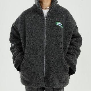 Fleece Panel Denim Zip-up Jacket