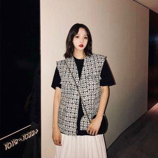 Plaid Vest Black - One Size
