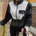 Color-block Drawstring-waist Jacket