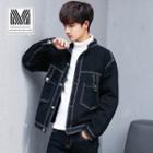 Long-sleeve Stitched Denim Jacket