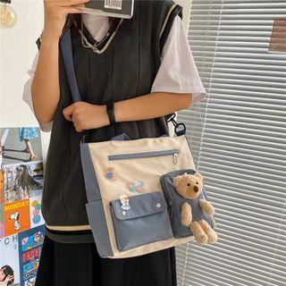 Paneled Bear Crossbody Bag