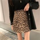 High-waist Animal Printed A-line Skirt