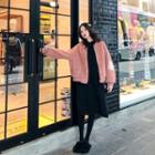 Fleece Loose-fit Zip Jacket Pink - One Size