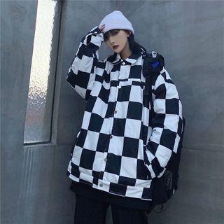 Checked Button-up Jacket