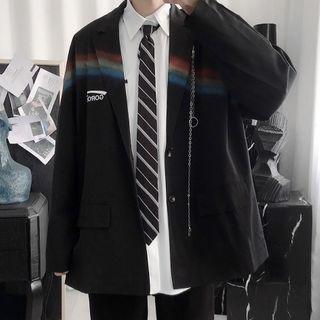 Rainbow Print Chained Blazer