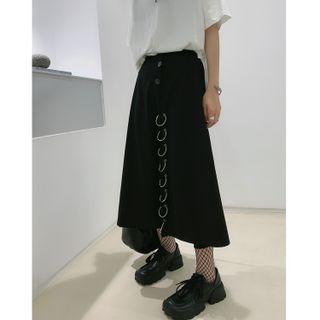 Hoop Accent Midi A-line Skirt