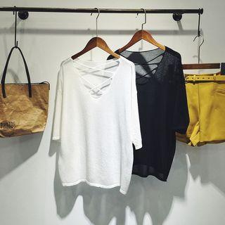 Cross Strappy Knit Top