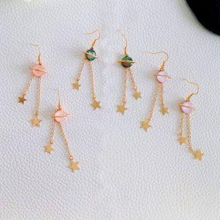 Alloy Planet & Star Fringed Earring