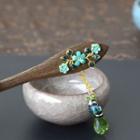 Faux Crystal Flower Wooden Hair Stick