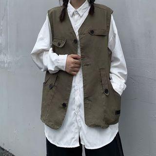 Plain Cargo Oversize Vest