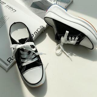 Backless Platform Canvas Sneakers
