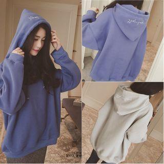 Lettering Embroidered Hoodie / Camisole Top