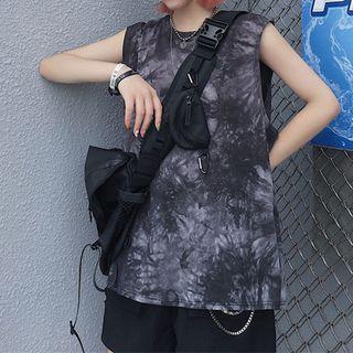 Dye Print Tank Top Black - One Size