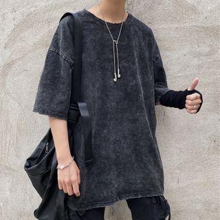 Short-sleeve Washed Tie-dyed T-shirt