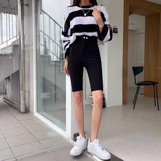 Zip-fly Biker Shorts Black - One Size