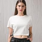Short-sleeve Stitched Cropped T-shirt
