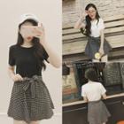 Mock Two-piece Short-sleeve A-line Dress