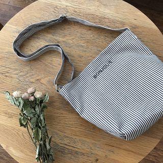 Striped Canvas Crossbody Bag As Shown In Figure - One Size