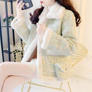 Set: Tweed Button-up Jacket + Crossbody Bag