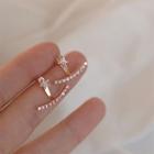 S925 Silver Rhinestone Stud Earring Star - Rose Gold - One Size
