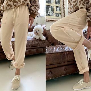 Drawcord Relaxed-fit Sweatpants Cream - One Size