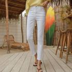 Fringe-hem Straight-leg Pants