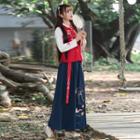 Long-sleeve Hanfu Top / Maxi Skirt / Vest