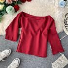 3/4-sleeve Zip-side Top