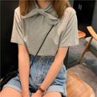 Short-sleeve Knot Front Top