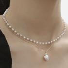 Faux Pearl Layered Necklace / Necklace