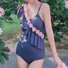 Ruffle Flower Detail Swimsuit