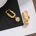 Rhinestone Alloy Dangle Earring E10653 - 1 Pair - Gold - One Size