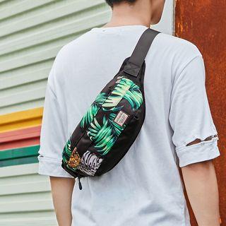 Tropical Print Belt Bag Black - One Size