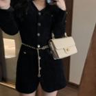 Long Cardigan With Waist Chain