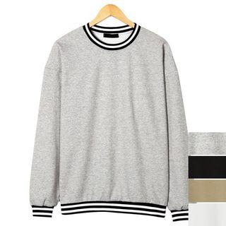Couple Striped Round-neck Pullover