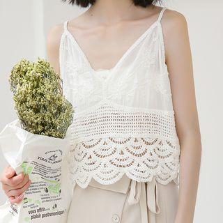 Embroidered Camisole Top Almond - One Size