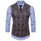 Plaid Double-breasted Vest
