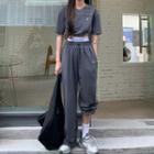 Short-sleeve Drawstring T-shirt / Sweatpants