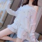 Corduroy Feathered Wide-leg Shorts